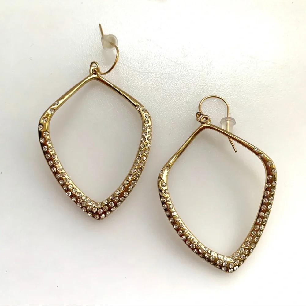 ALEXIS BITTAR• New Gold Miss Havisham Crystal Kite  Reviews Lightweight Earrings - Picture 7 of 14